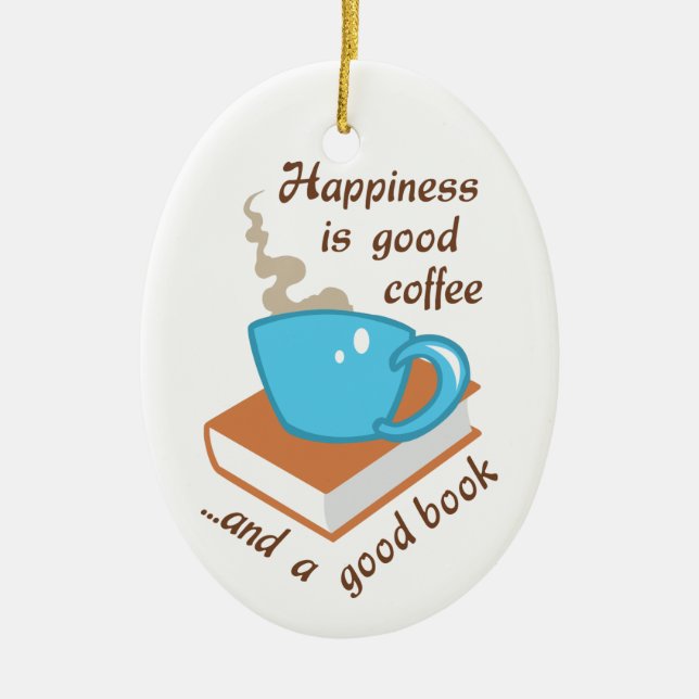 Adorno De Cerámica Good Coffee Good Book (Frente)