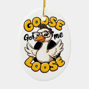 Adorno De Cerámica Goose Me Loose" - Gracioso ganso con gafas