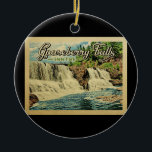 Adorno De Cerámica Gooseberry Falls Parque Estatal Vintage Travel<br><div class="desc">Imagen del Parque Estatal Gooseberry Falls de estilo Viejo,  que presenta una hermosa cascada en el parque ubicado en la costa norte del lago Superior de Minnesota.</div>
