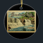 Adorno De Cerámica Gooseberry Falls Parque Estatal Vintage Travel<br><div class="desc">Imagen del Parque Estatal Gooseberry Falls de estilo Viejo,  que presenta una hermosa cascada en el parque ubicado en la costa norte del lago Superior de Minnesota.</div>
