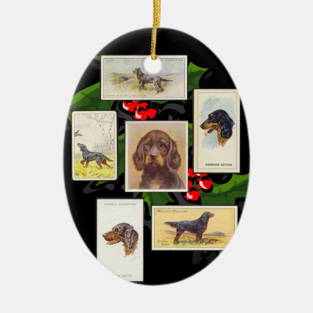 Adorno De Cerámica Gordon Setter Cigarette Cards Christmas Ornament (Frente)