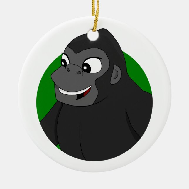 Adorno De Cerámica Gorilla Personalizado (Frente)