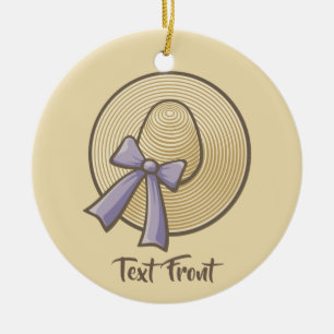 Adorno De Cerámica Gorra Beige de gran formato