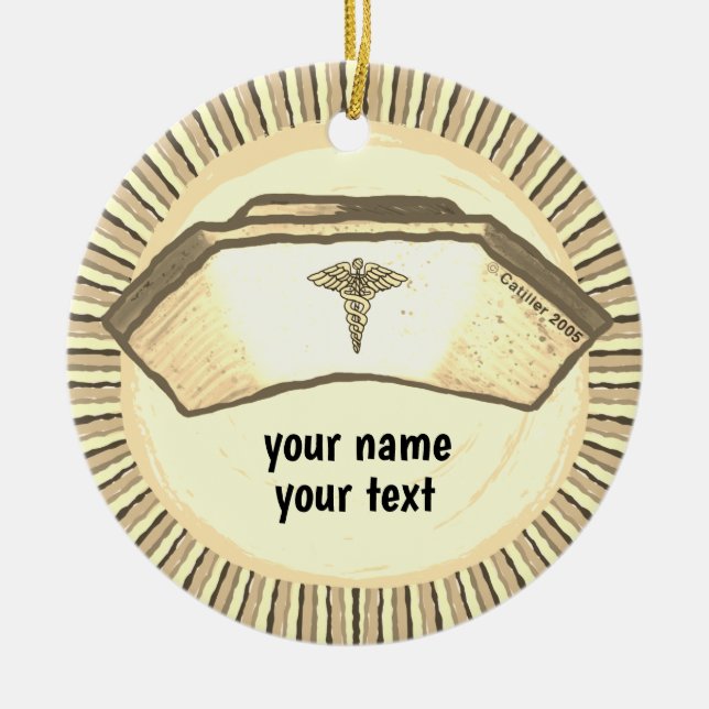 Adorno De Cerámica Gorra de Enfermera Retro (Frente)