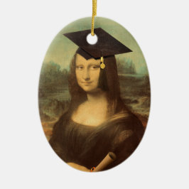Adorno De Cerámica Gorra de Graduación Mona Lisa