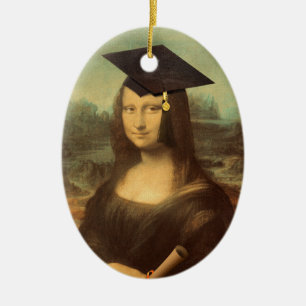 Adorno De Cerámica Gorra de Graduación Mona Lisa