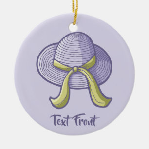 Adorno De Cerámica Gorra de paja Lilac