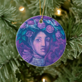 Adorno De Cerámica Gorra de verano, arte de retrato surrealista de fa