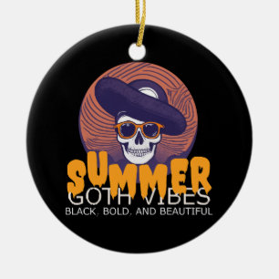 Adorno De Cerámica gorra de verano de cráneo