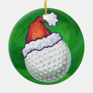 Adorno De Cerámica Gorras de Navidades de Golf Ball