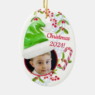 Adorno De Cerámica Gorras de Santa Elena Navidades de fotografía navi