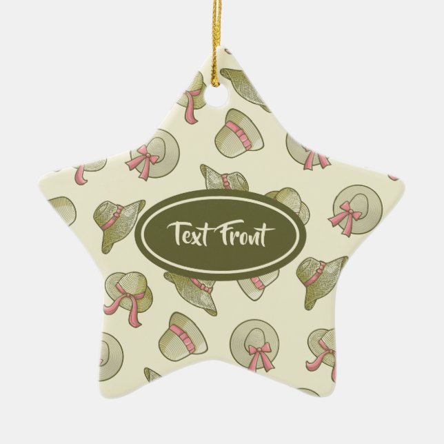 Adorno De Cerámica Gorras De Verano Amarillo (Frente)