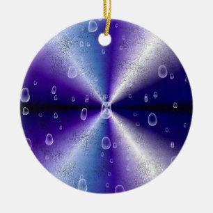 Adorno De Cerámica Gotas de lluvia en el arcoiris morado