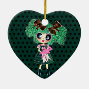 Adorno De Cerámica Gótica Lolita chica esmeralda regalos de niñas