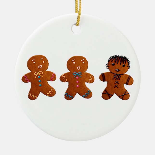 Adorno De Cerámica Gótico Gingerbread Man (Frente)