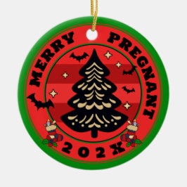 Adorno De Cerámica Gótico Merry y Navidades embarazadas