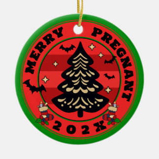 Adorno De Cerámica Gótico Merry y Navidades embarazadas
