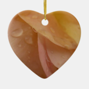 Adorno De Cerámica Gotitas de lluvia en pétalos de rosa flor de meloc