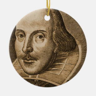 Adorno De Cerámica Grabado de Shakespeare Droeshout