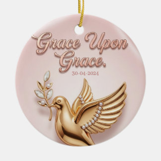Adorno De Cerámica "Grace Upon Grace" Keepsake Ornament: 