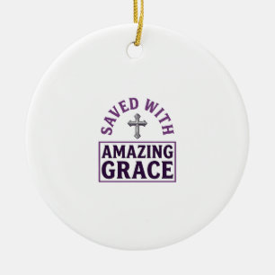 Adorno De Cerámica Gracia Asombrosa Cruz Cristiana Vintage