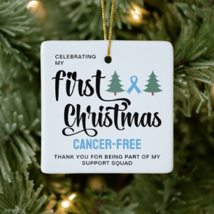 Adorno De Cerámica GRACIAS A MI PRIMERA NAVIDAD SIN Cáncer De Próstat