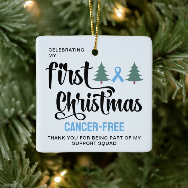 Adorno De Cerámica GRACIAS A MI PRIMERA NAVIDAD SIN Cáncer De Próstat (Árbol)