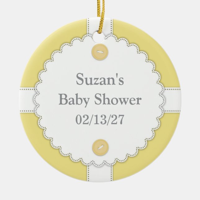 Adorno De Cerámica Gracias Baby Shower Favor Ornament (Frente)