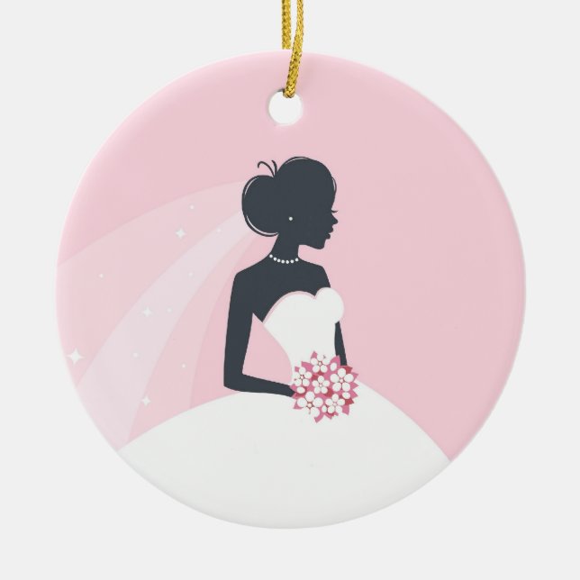 Adorno De Cerámica Gracias Bridal Shower Favor Ornament (Frente)