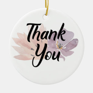 Adorno De Cerámica Gracias diseño floral