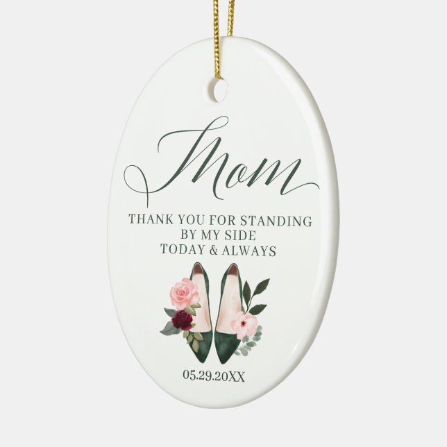 Adorno De Cerámica Gracias mamá | De pie por mis tacones de acuarela  (Izquierda)