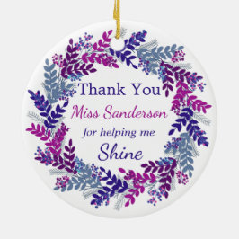 Adorno De Cerámica Gracias Navidades Wreath Teachers Apreciación