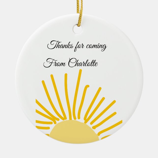 Adorno De Cerámica gracias por venir agregar nombre mensaje de texto  (Frente)