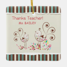 Gracias Profesor, Whimsical Bird Stripe