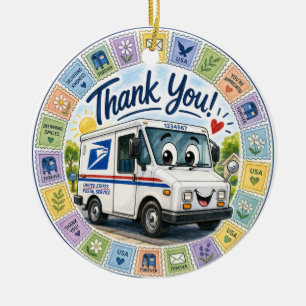 Adorno De Cerámica Gracias trabajadores postales