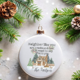 Adorno De Cerámica Gracias Vecinos Corazón Navidad 2025
