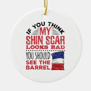 Adorno De Cerámica Graciosa Carreras de barril Shin Scar Rodeo Cowgir