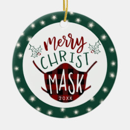 Adorno De Cerámica Graciosa COVID MERRY ChristMASK Búfalo revestido f