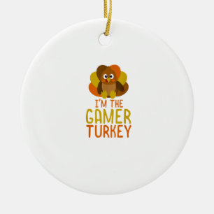 Adorno De Cerámica Graciosa familia Gamer Turkey coincidiendo con el 