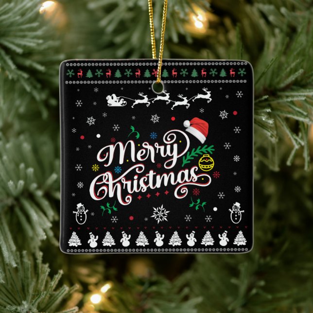 Adorno De Cerámica Graciosa Feliz Navidad (Árbol)