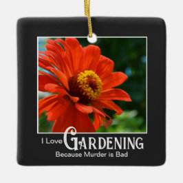 Adorno De Cerámica Graciosa jardinería diciendo naranja floral zinnia