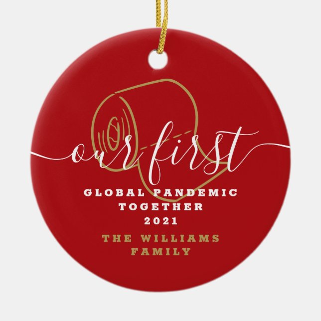 Adorno De Cerámica Graciosa Nuestra Primera Pandemia Global Covid Pho (Frente)