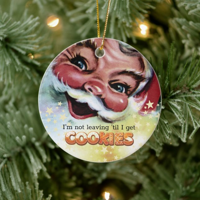 Adorno De Cerámica Graciosas y espeluznantes galletas de Santa Navida (Árbol)