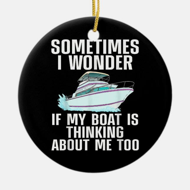 Adorno De Cerámica Gracioso Arte En Barco Para Hombres Mujeres Bote W (Frente)