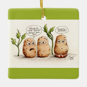 Adorno De Cerámica Gracioso bollo papas