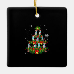 Adorno De Cerámica Gracioso Boston Terrier Christmas Tree Mask Xmas