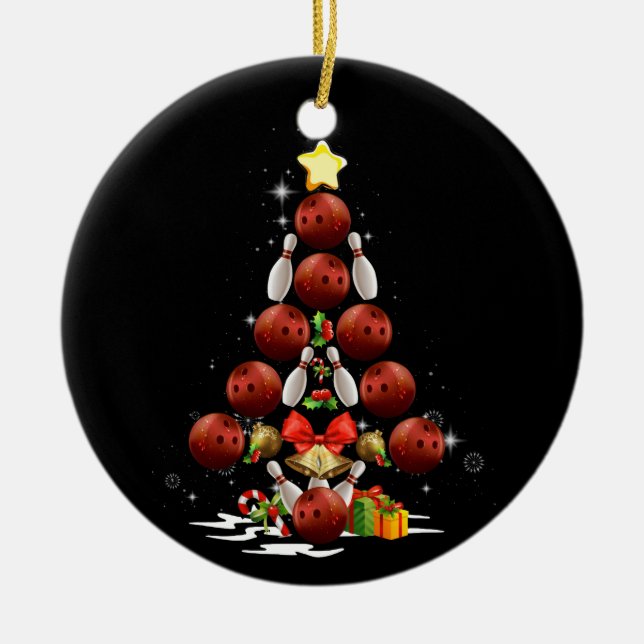 Adorno De Cerámica Gracioso Bowny Tree Christmas Light Xmas Gift (Frente)