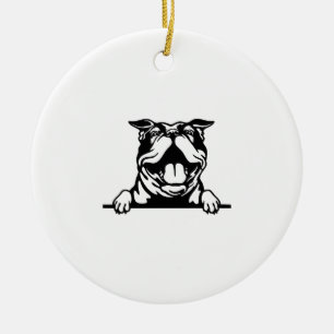 Adorno De Cerámica Gracioso Bulldog feliz