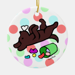 Adorno De Cerámica Gracioso chocolate Personalizado polka punto