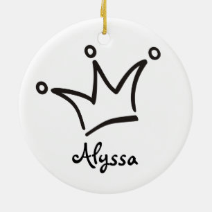Adorno De Cerámica Gracioso Crown black + tu trasero. y texto